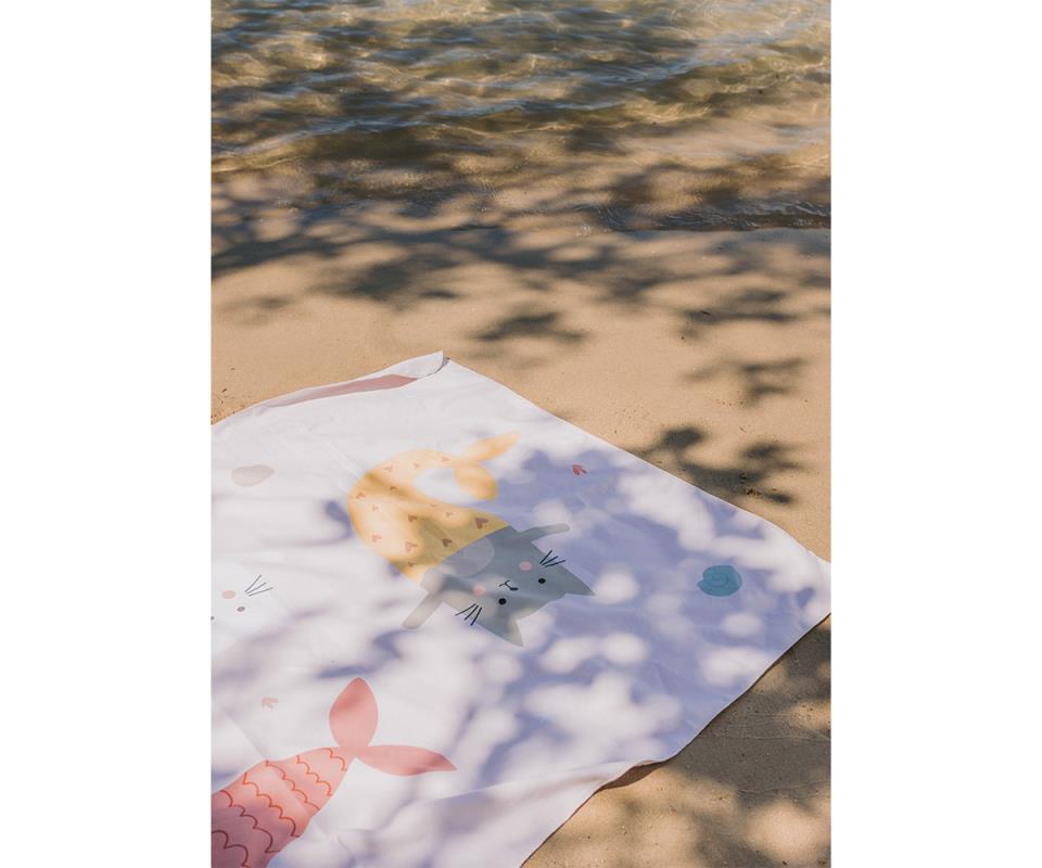 TOALLA PLAYA MICROFIBRA MERMAID CATS