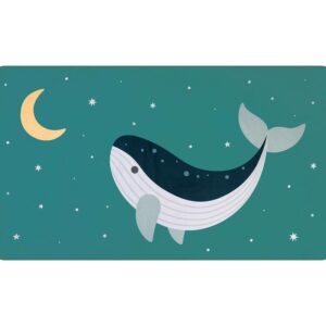 TOALLA PLAYA MICROFIBRA WHALE TEAL