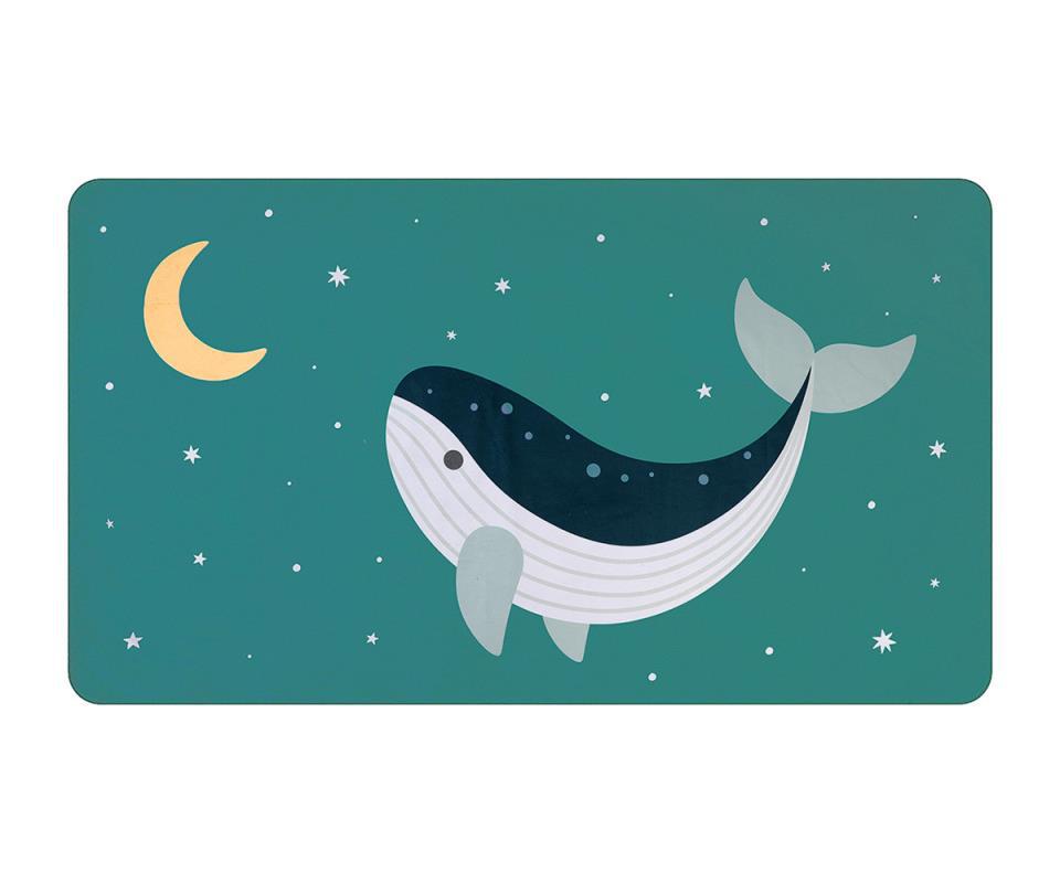 TOALLA PLAYA MICROFIBRA WHALE TEAL